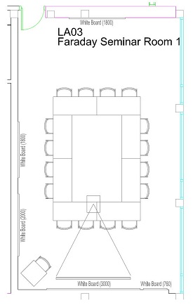 Floor plan of Faraday Seminar Room 1